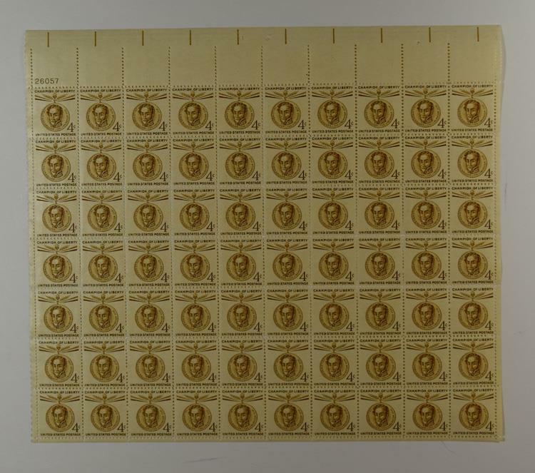 US SCOTT 1110 SHEET OF 70 SIMON BOLIVAR STAMPS 4 CENT FACE MNH