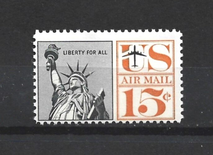 US Stamp- Scott # C63-15c-Mint/NH-OG-1961-67-Statue of Liberty-Air Mail