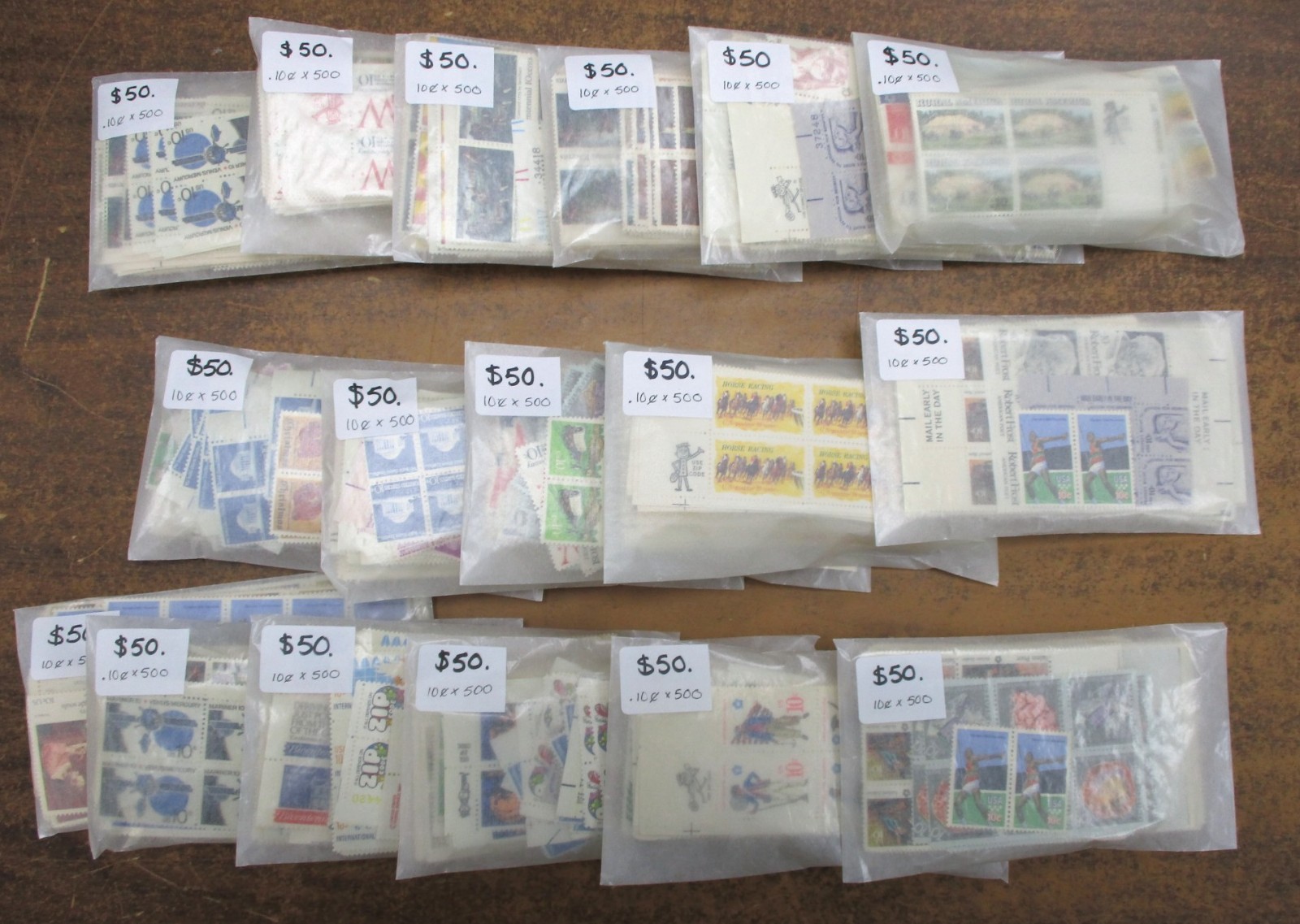 Discount Postage – 10¢ Values , 2 Packages of 500, Face $100 – Free Ship!