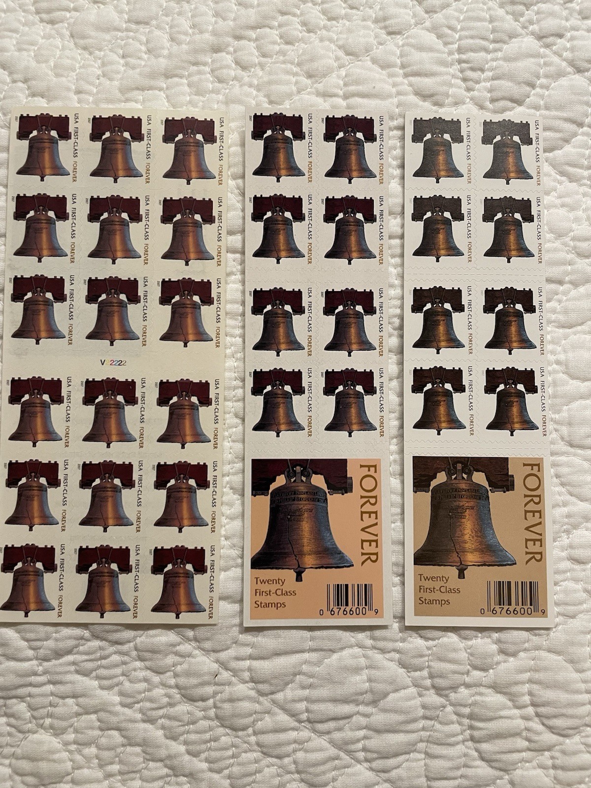US Liberty Bell Forever 2007 Scott #4125b Two 20-stamp & One 18-stamp booklets