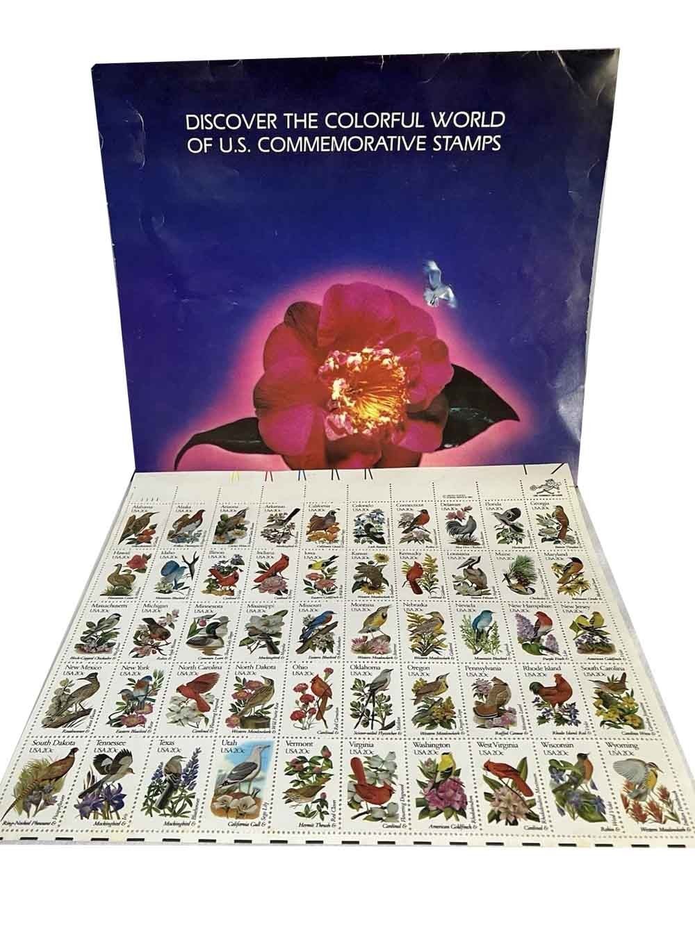 * 1981 PANE OF 50 STATE BIRDS AND FLOWERS – 20 CENT Denomination