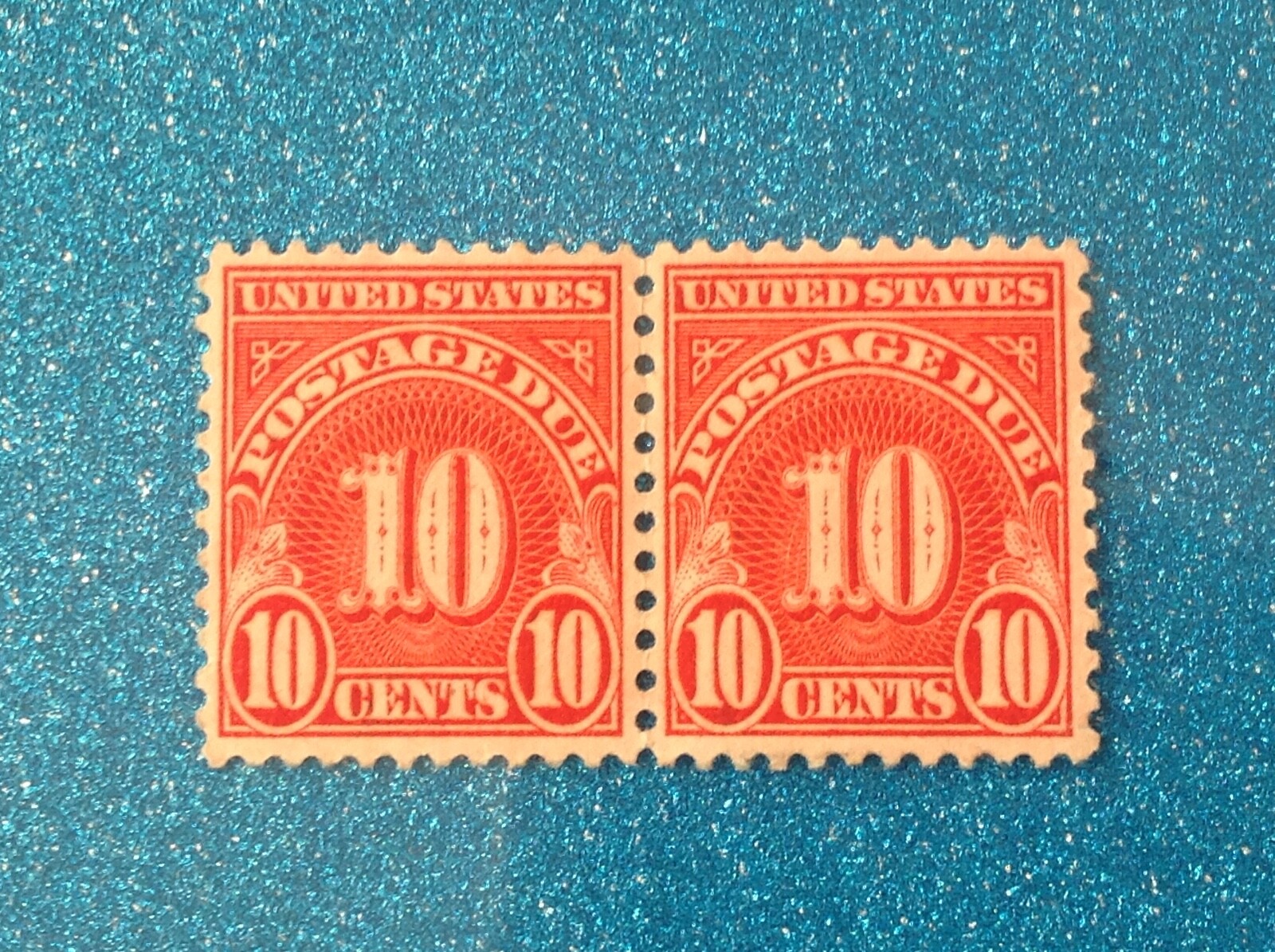 #J74, UNITED STATES STAMPS, POSTAGE DUE, 1930 , 10 cents, vintage LINE PAIR