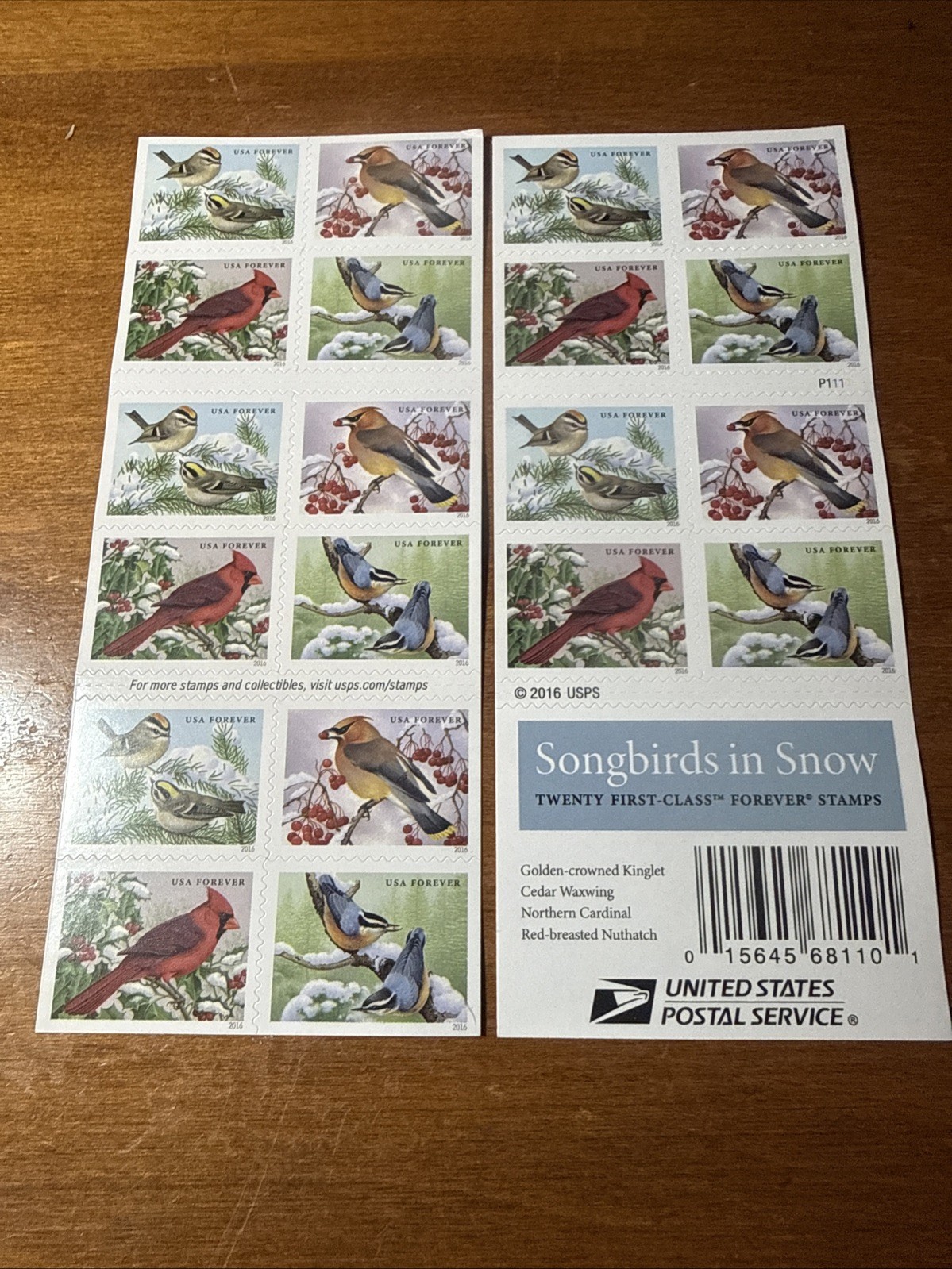 USPS FOREVER POSTAGE STAMPS-SONGBIRDS-20 STAMPS-SAVE $$$-RETAIL .78 UPAY .58
