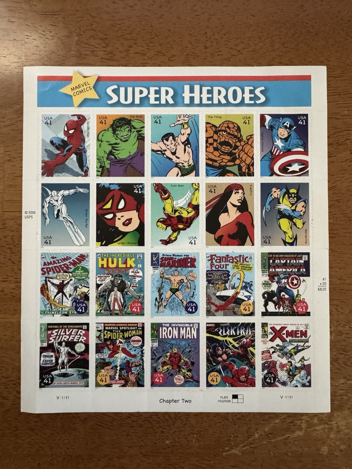 United States 41¢ Marvel Comics Super Heroes Postage Stamp #4159 Full Sheet