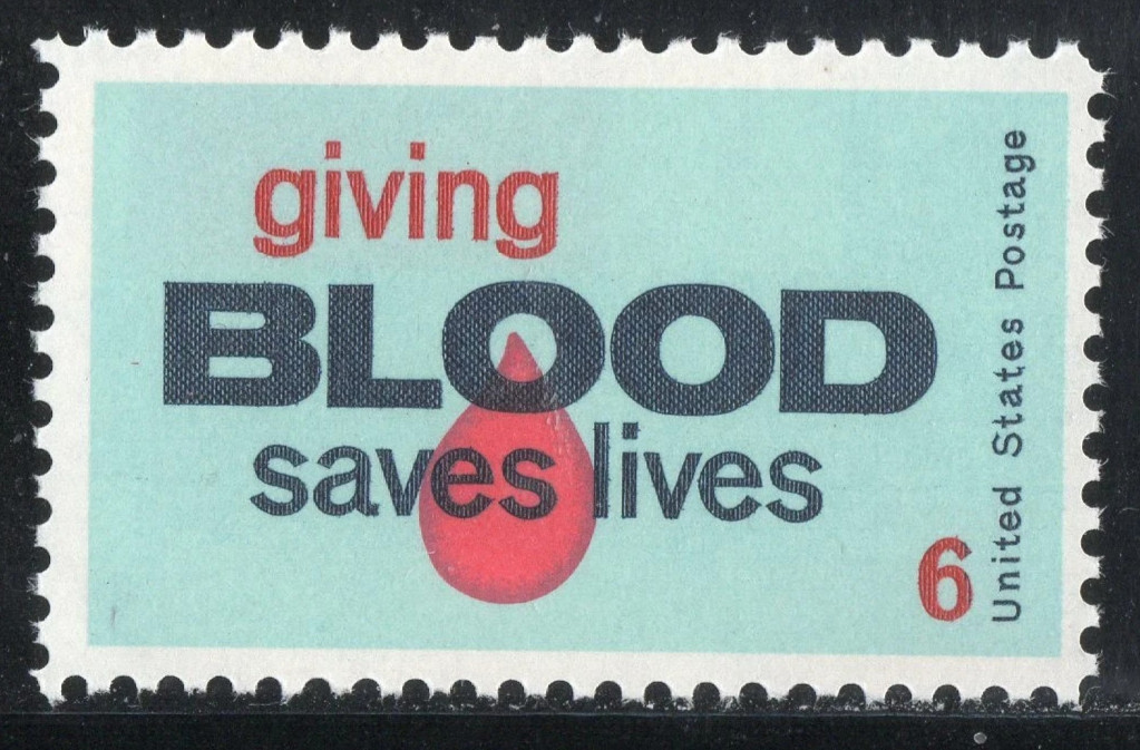 USA 1971 – GIVING BLOOD SAVES LIVES – MNH 6 Cent Healthy Living Stamp😎Sc. #1425