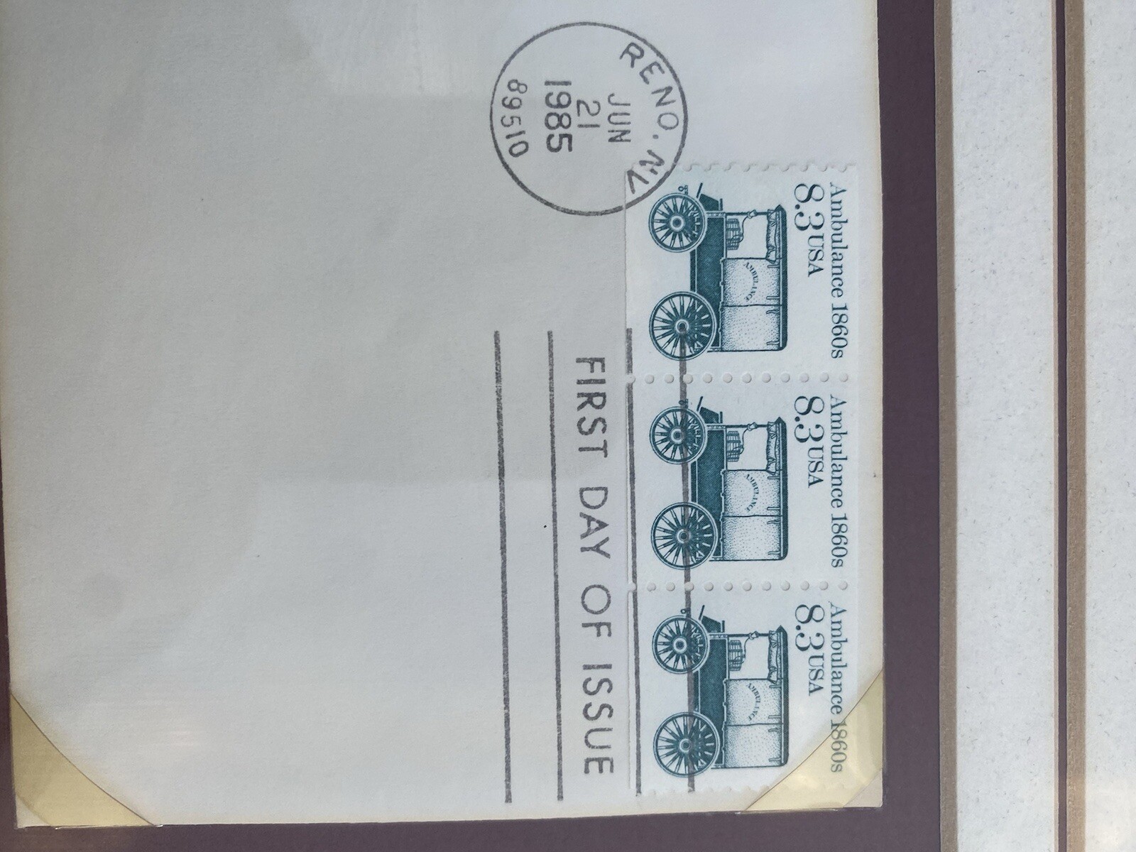 CLASSIC MAIL TRANSPORTATION – FRAMEABLE POSTAGE STAMP ART 1986 In Frame