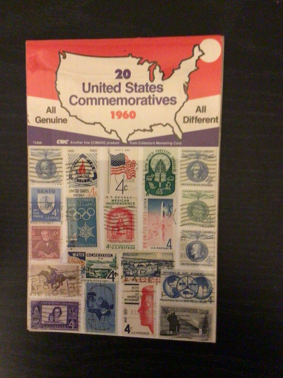 20 United States Commemorative US Postage Stamps 1960 Cancel Marks