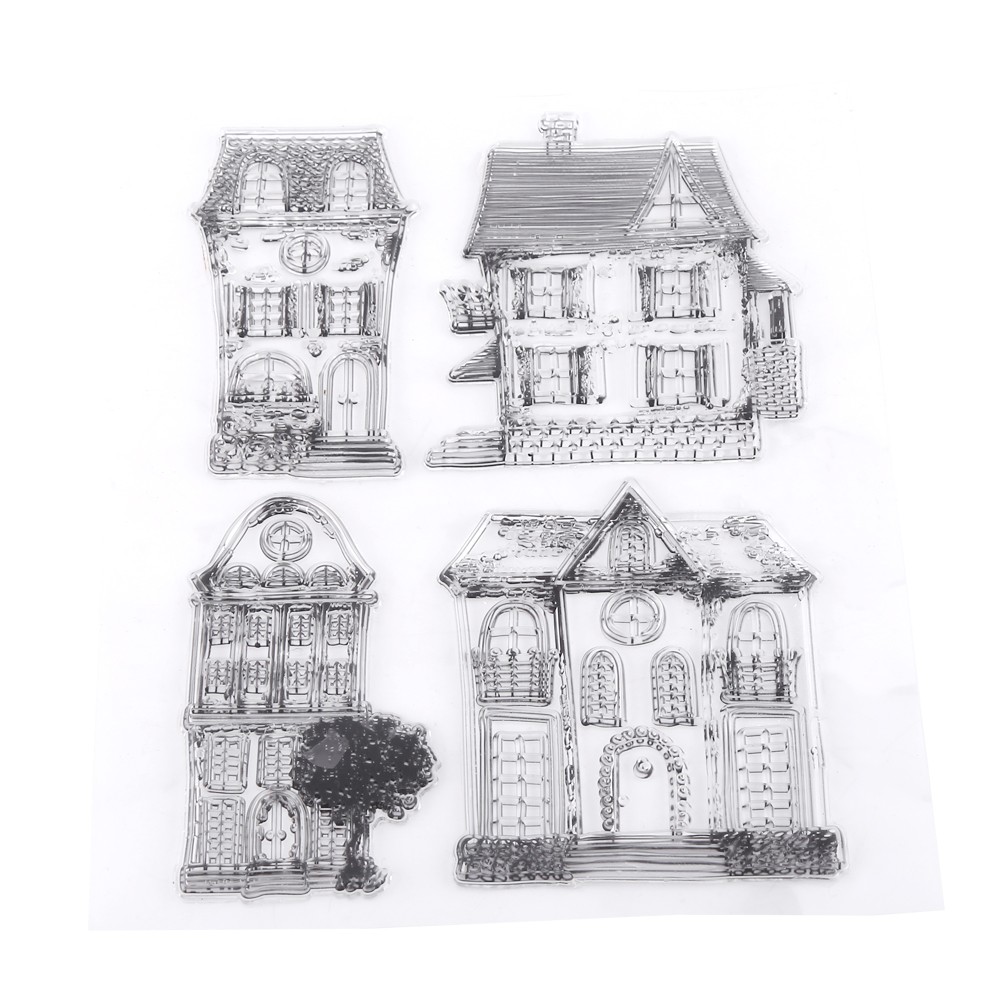 1 Pack Silicone Stamp Set Clear Rubber Scrapbook Photo Cards House Decoration