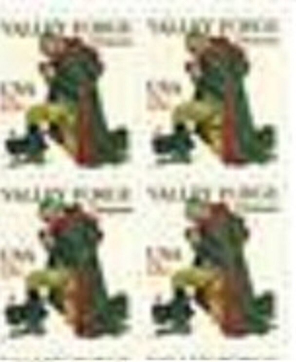 WASHINGTON VALLEY FORGE-Block of 4 Collectible Unused 1977 Stamps–FREE SHIPPING