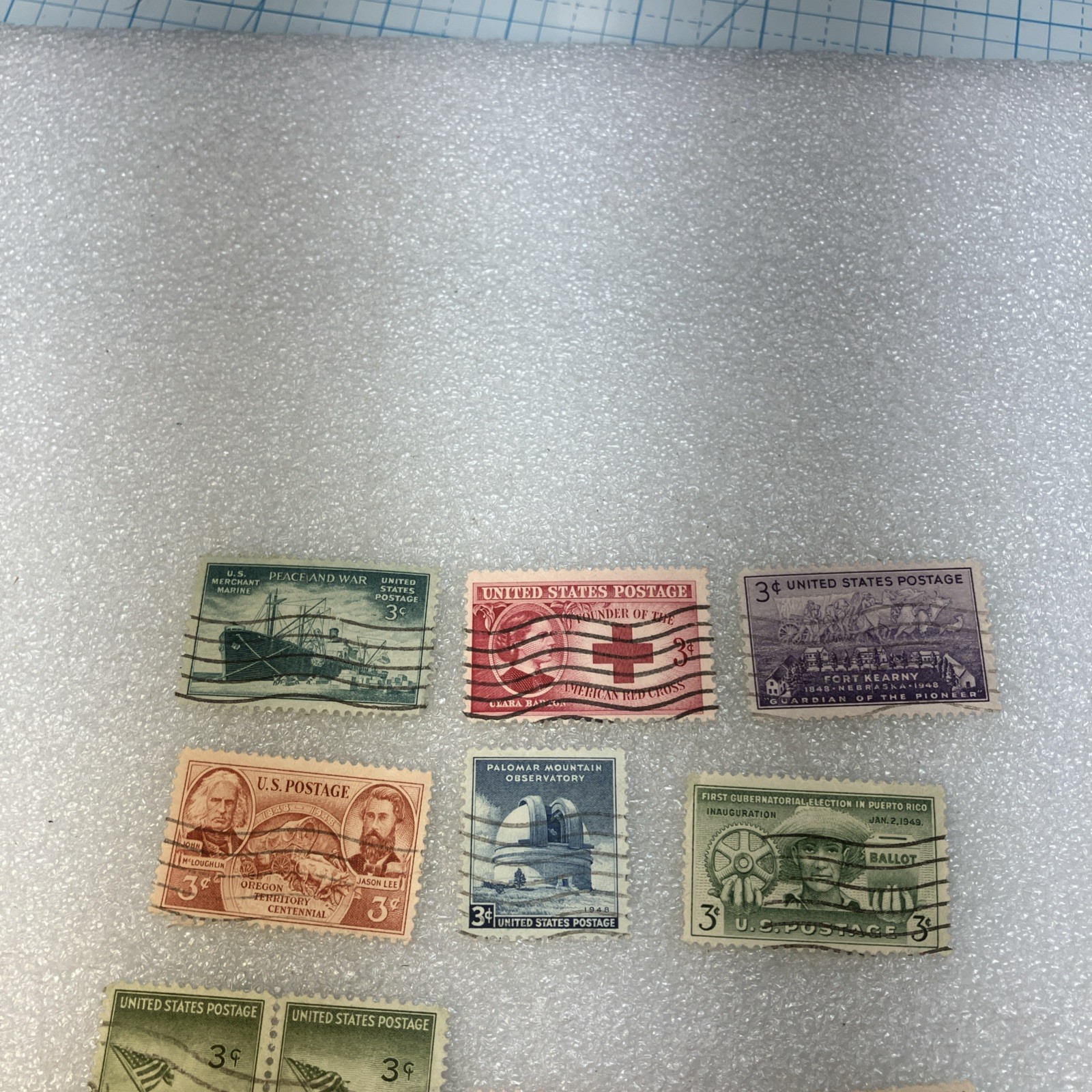15 USED/Cancelled Commemorative 3c 1941-1955 US Stamps. Varied Lot. $1 Ships.
