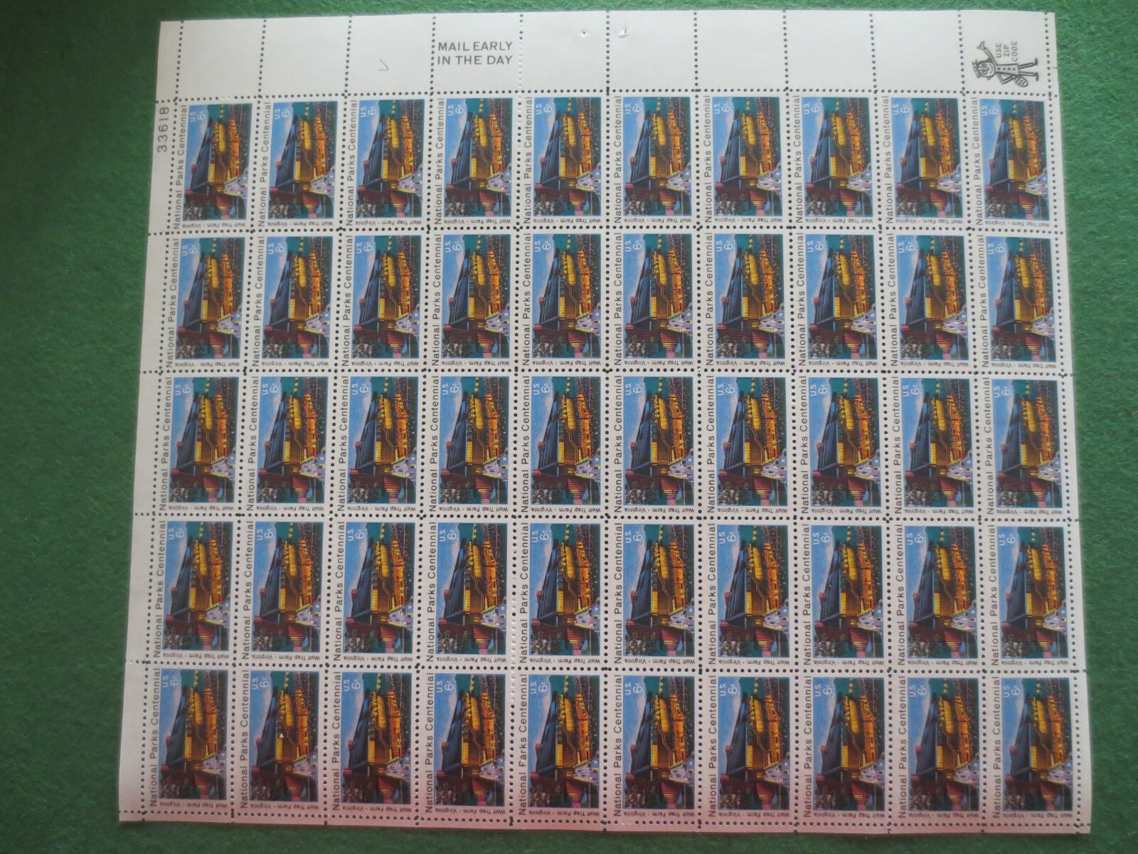 Doc Scott # 1452 NATIONAL PARKS CENTENNIAL 6¢ 1972 Sheet of 50 MNH