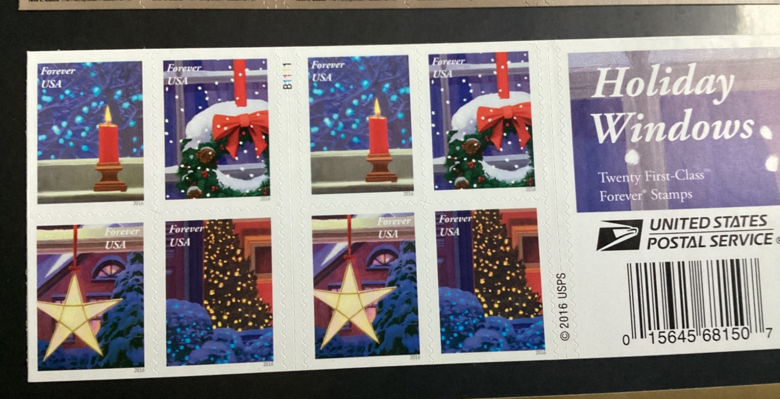 HOLIDAY WINDOWS 20 count USA Forever stamps-NEVER USED