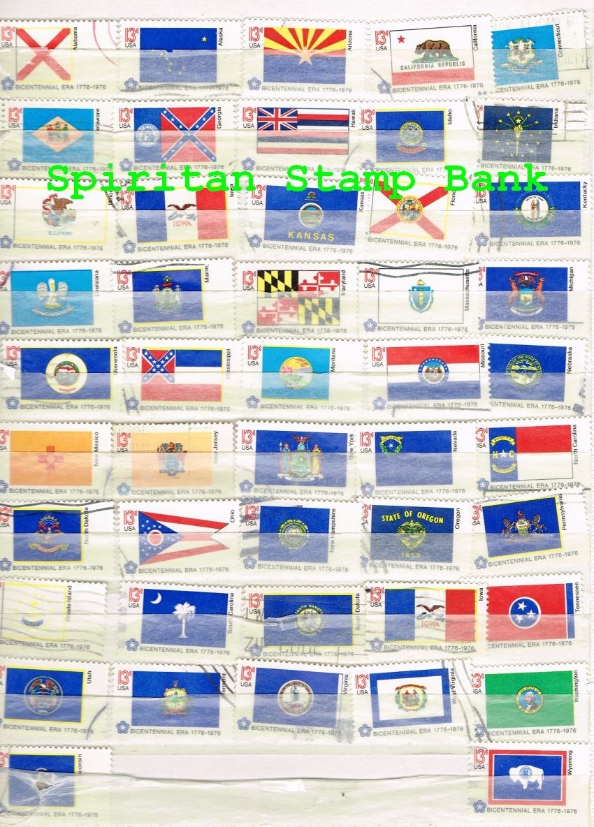 State Flags Stamps: 40 Assorted 13¢ Mint in Plastic US Postage (26-004)