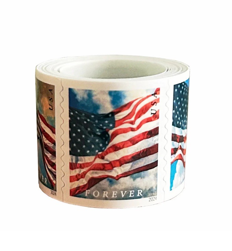 2024 USPS FOREVER RATE FLAGS STAMPS Scott #5871-74 (MNH) -100 PCS ROLL
