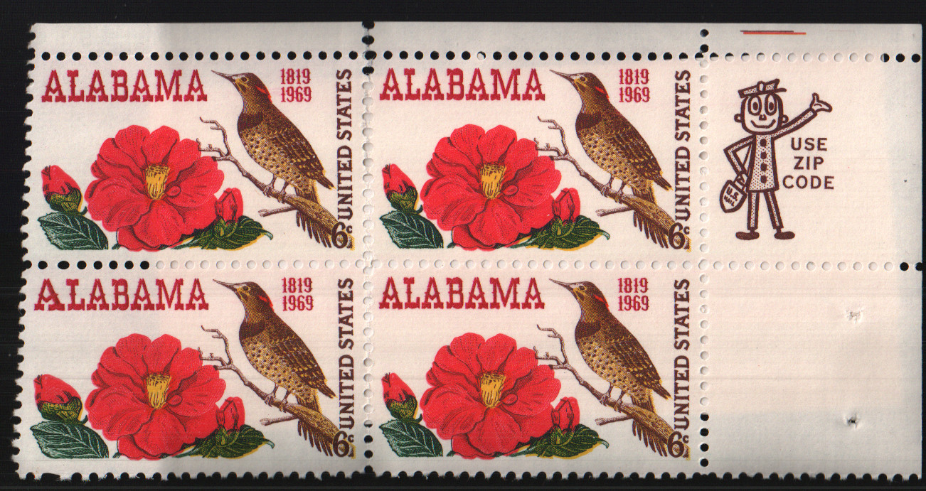 1969 6c Alabama Statehood Block of Four Scott #1375 ST191