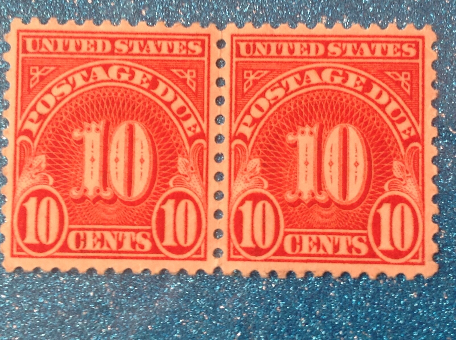 #J74, UNITED STATES STAMPS, POSTAGE DUE, 1930 , 10 cents, vintage LINE PAIR