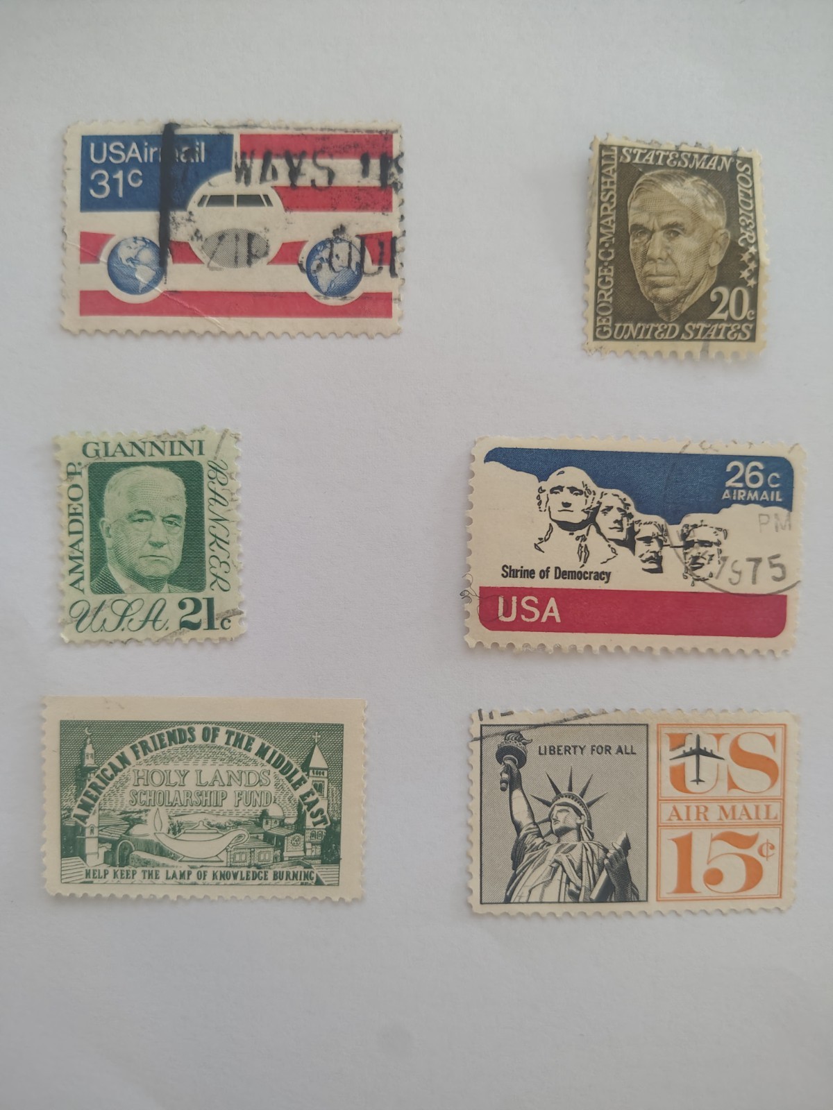 U.S, AMERICAN postage stamps mix lot of six USA stamps