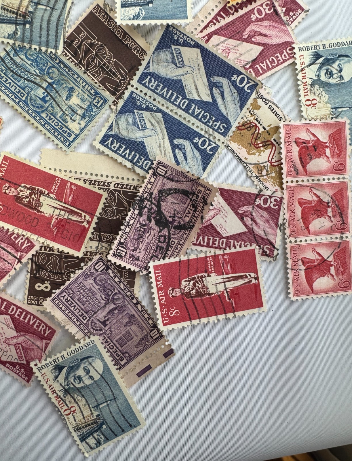 Vintage US Airmail and Special Delivery Stamp Lot 100+ Used Transportation