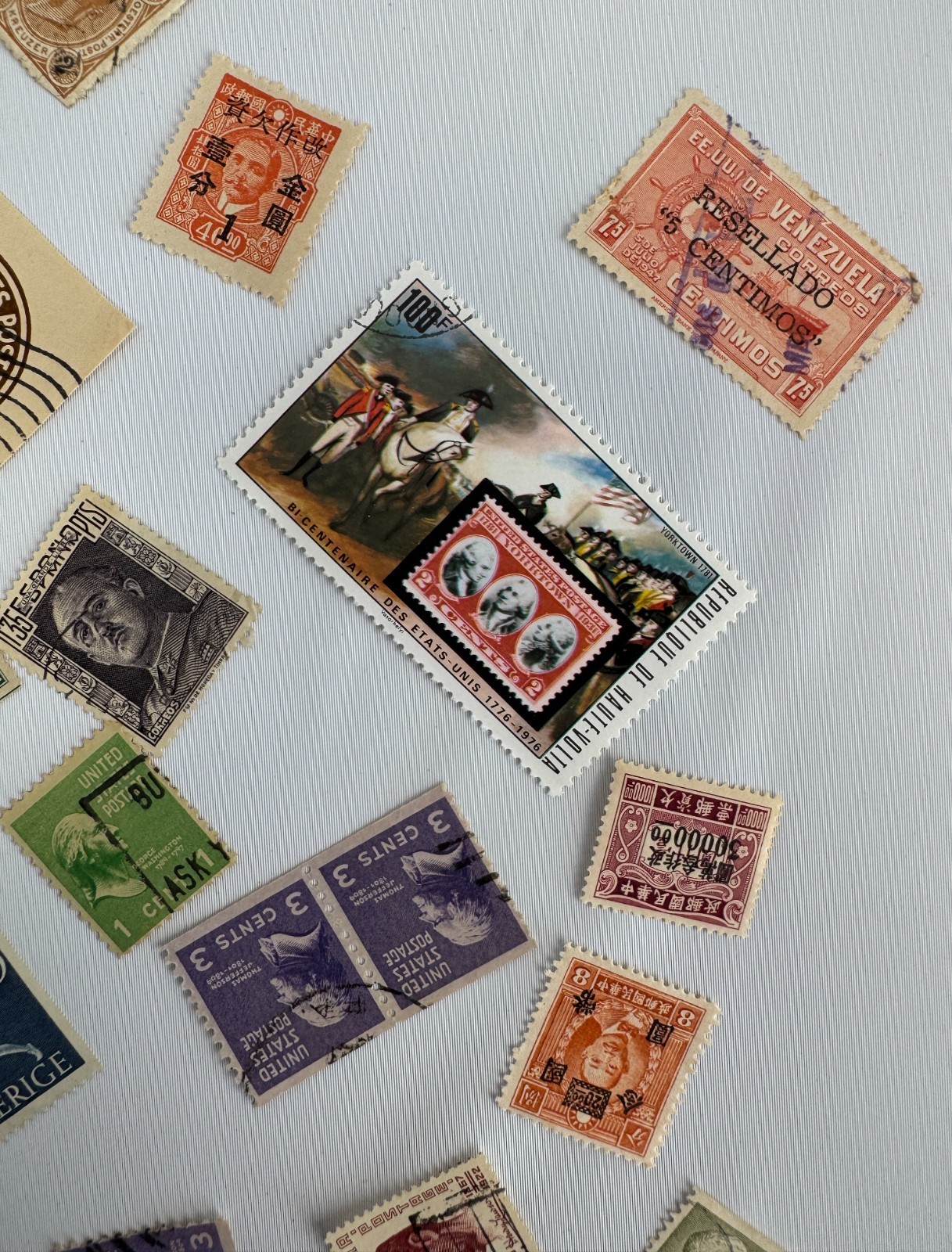 Worldwide Vintage Stamp Collection Lot 90+ Used Mint Stamps USA China Sweden