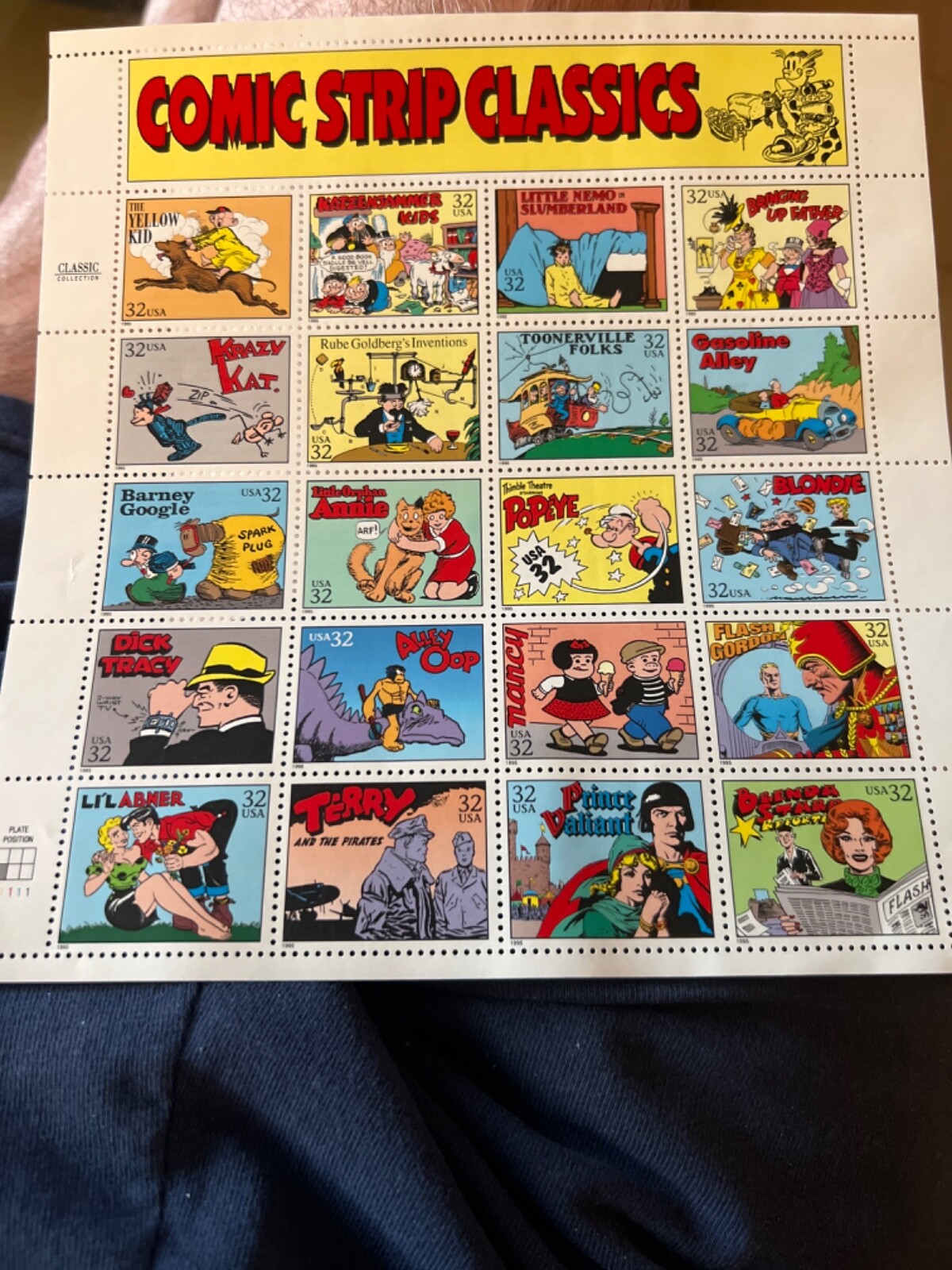 See Photos. US SCOTT COMIC STRIP CLASSICS SHEET OF 20 STAMPS 32 CENTS FACE MNH