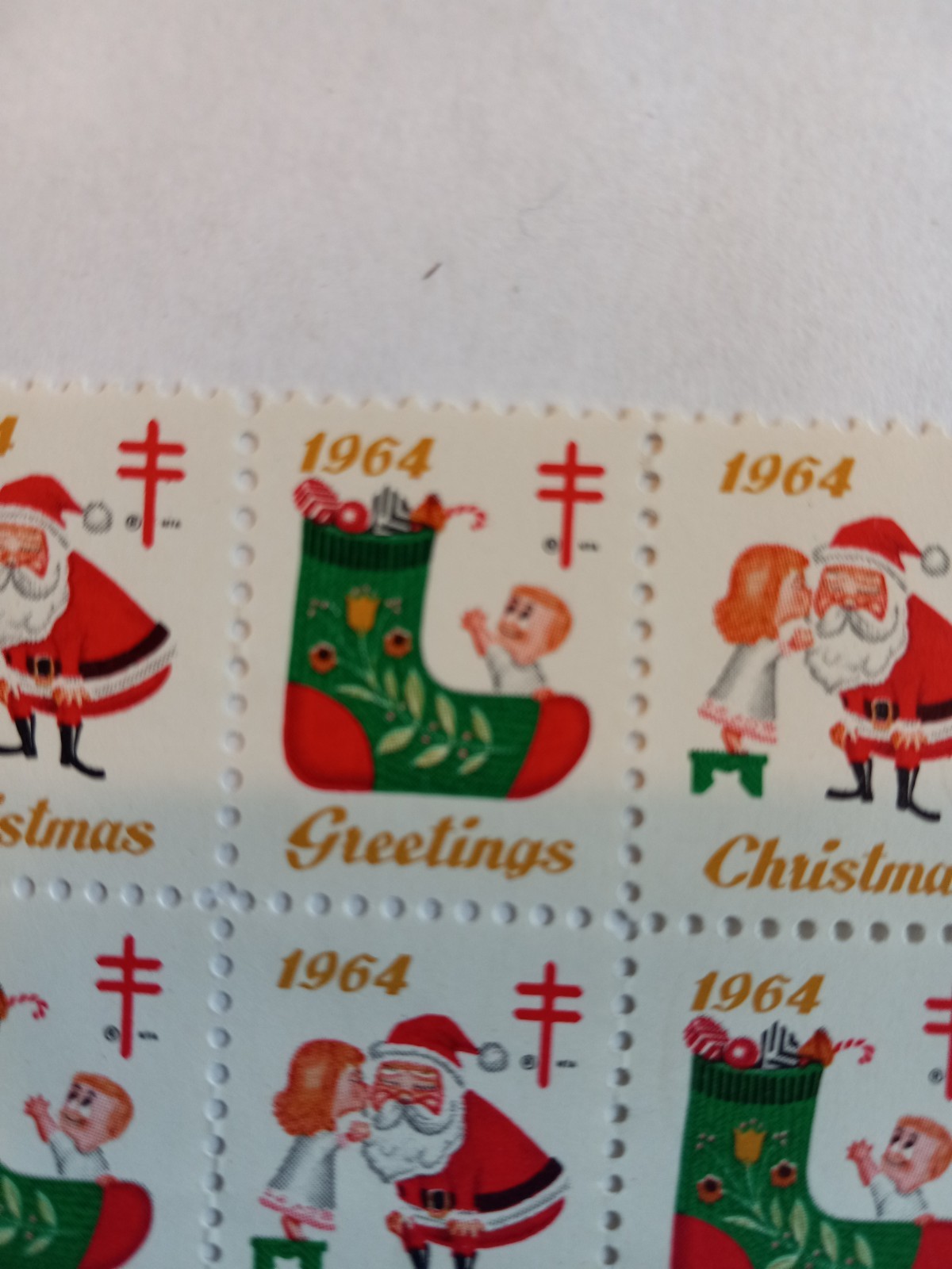 1964 US Christmas Greetings 5 Cent Stamp Strip of 12 Mint Never Hinged MNH