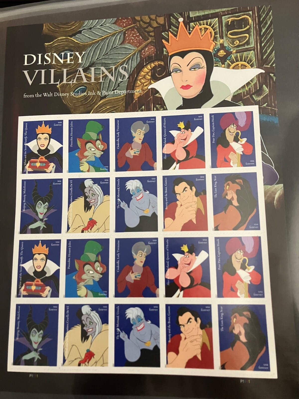 DISNEY VILLAINS 20 count USA Forever stamps-NEVER USED