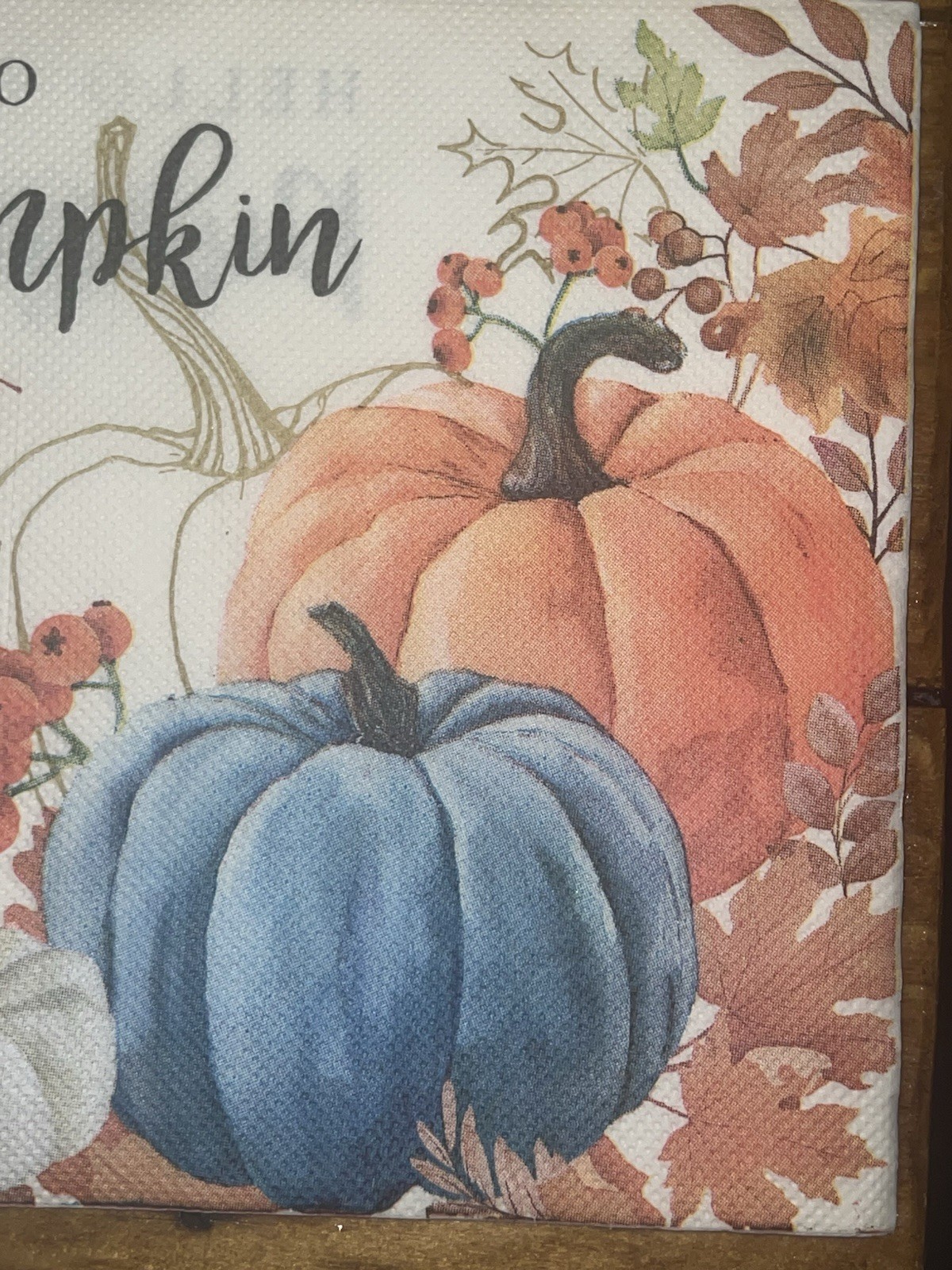 TWO Paper LUNCHEON Decoupage Napkins/Art/fall/Hello pumpkin/Halloween 6.5”