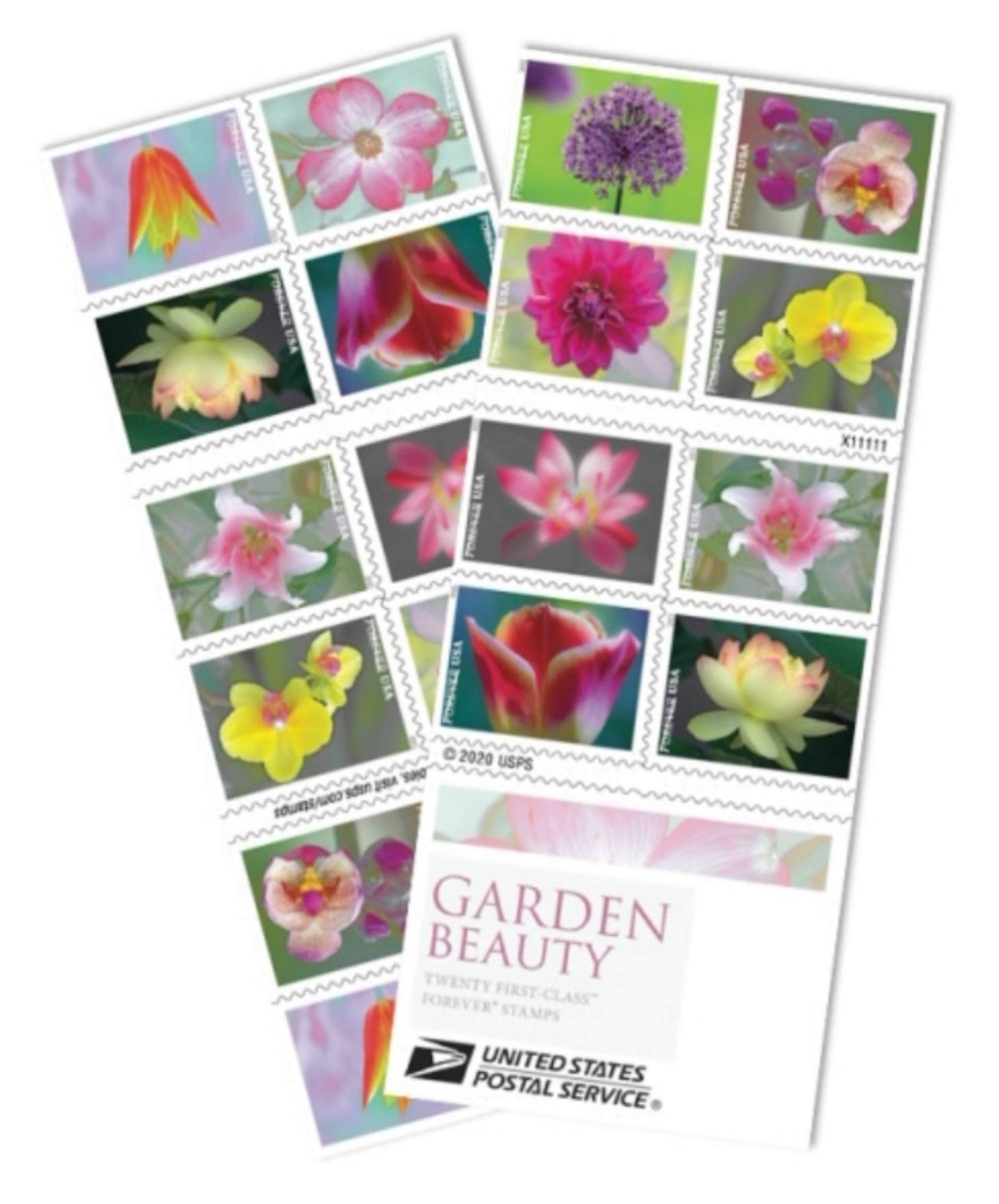 USPS Garden Beauty Forever Postage Stamps Book of 20 self-stick 1 20