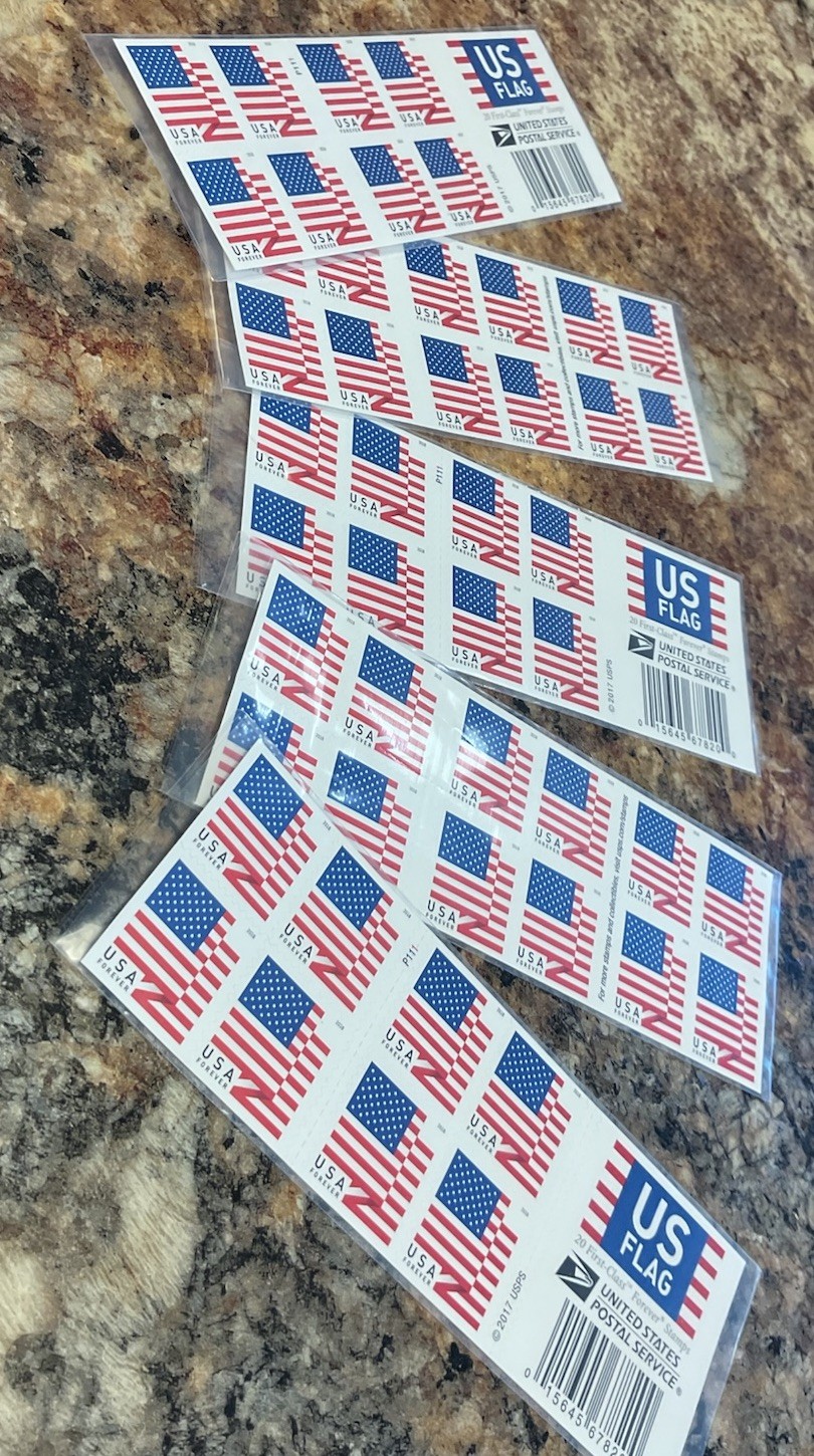 20 US American flag forever Postal Stamps