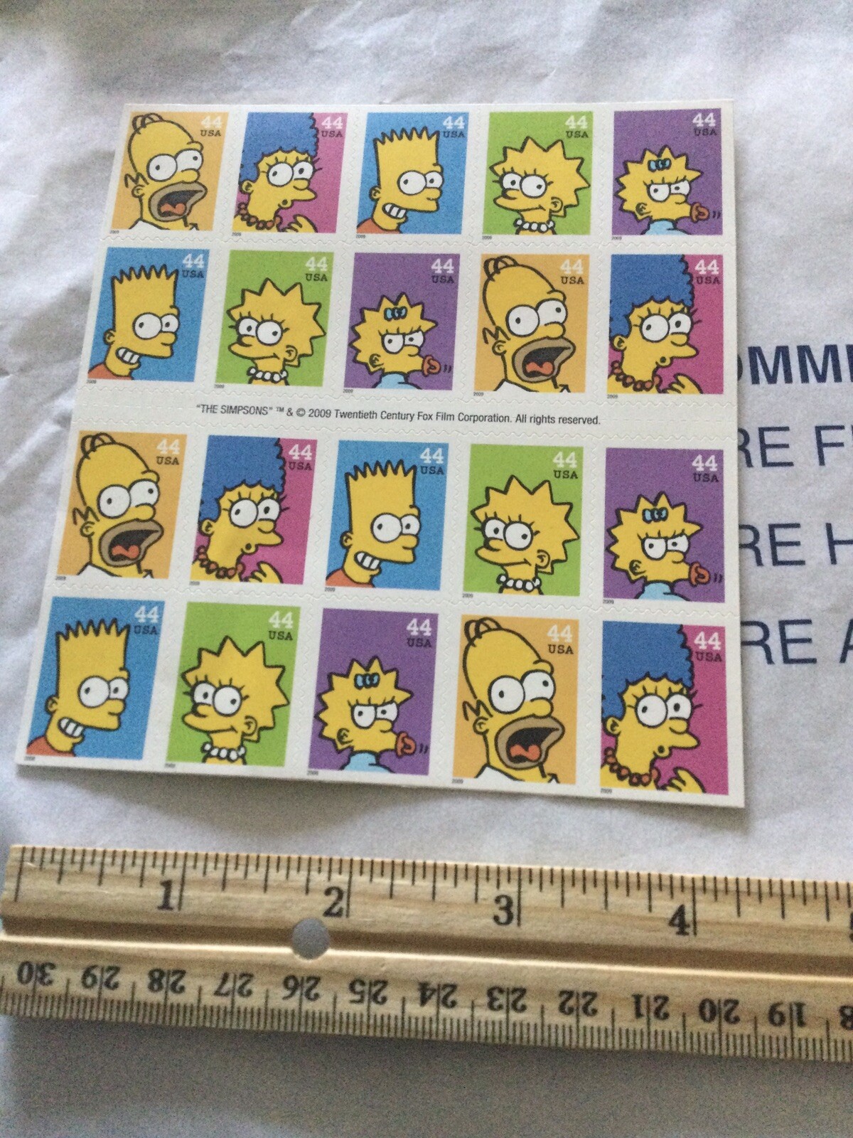 2009 1-Full Sheet (20/44cent) Unused SIMPSONS Postage Stamps USPS Marge Maggie