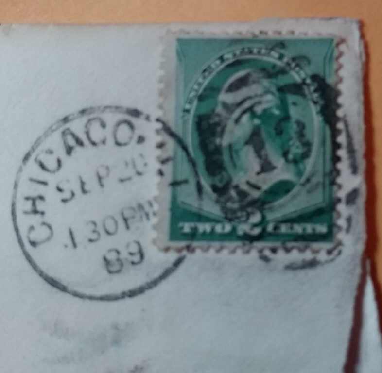 2 Cent Washington Stamp Mailed 1889 Unique Gift Under $10