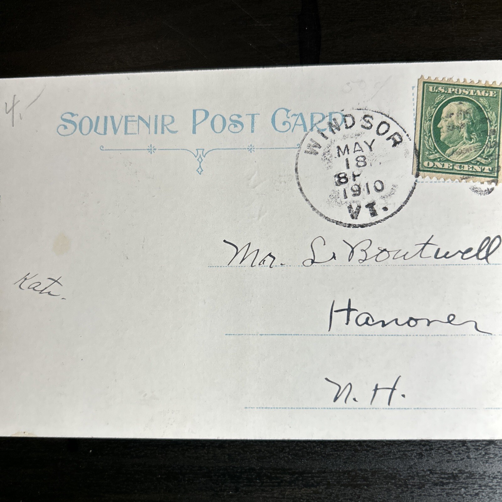 1 Cent Stamps Green Ben Franklin Stamp Postal Postmarked 1907-1910 Rare x 4