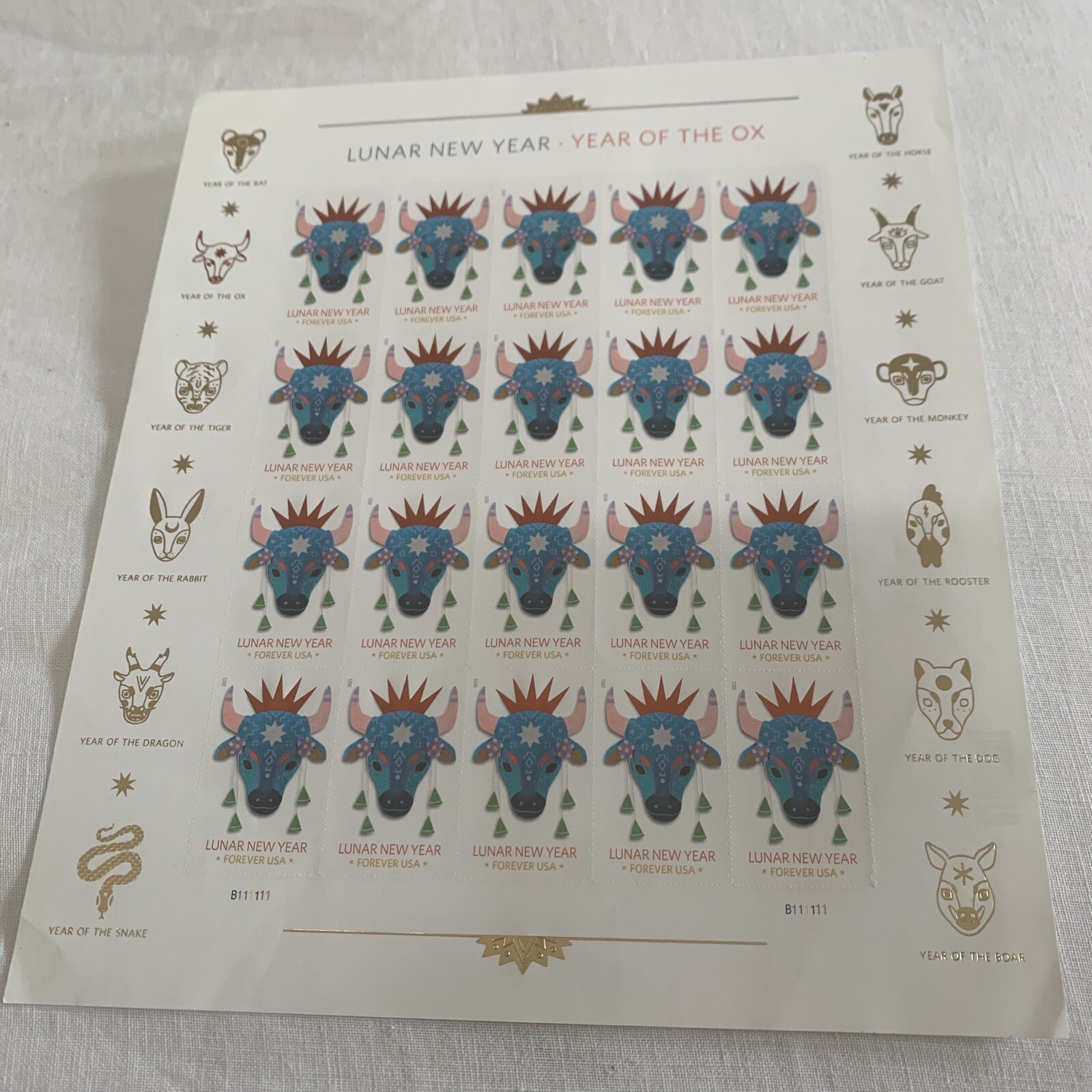 2021 LUNAR NEW YEAR OF THE OX Sheet of 20 Forever Stamps MNH #5556