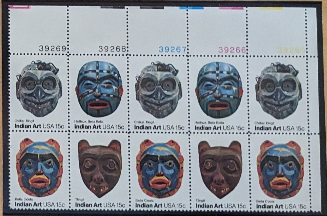 SCOTT 1834 – 1837 – VINTAGE AMERICAN FOLK ART PLATE BLOCK OF 10 – MNH