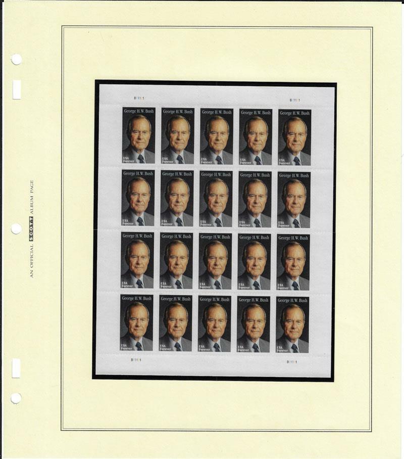 US SCOTT 5393 SHEET OF 20 GEORGE H. W. BUSH STAMPS FOREVER MNH