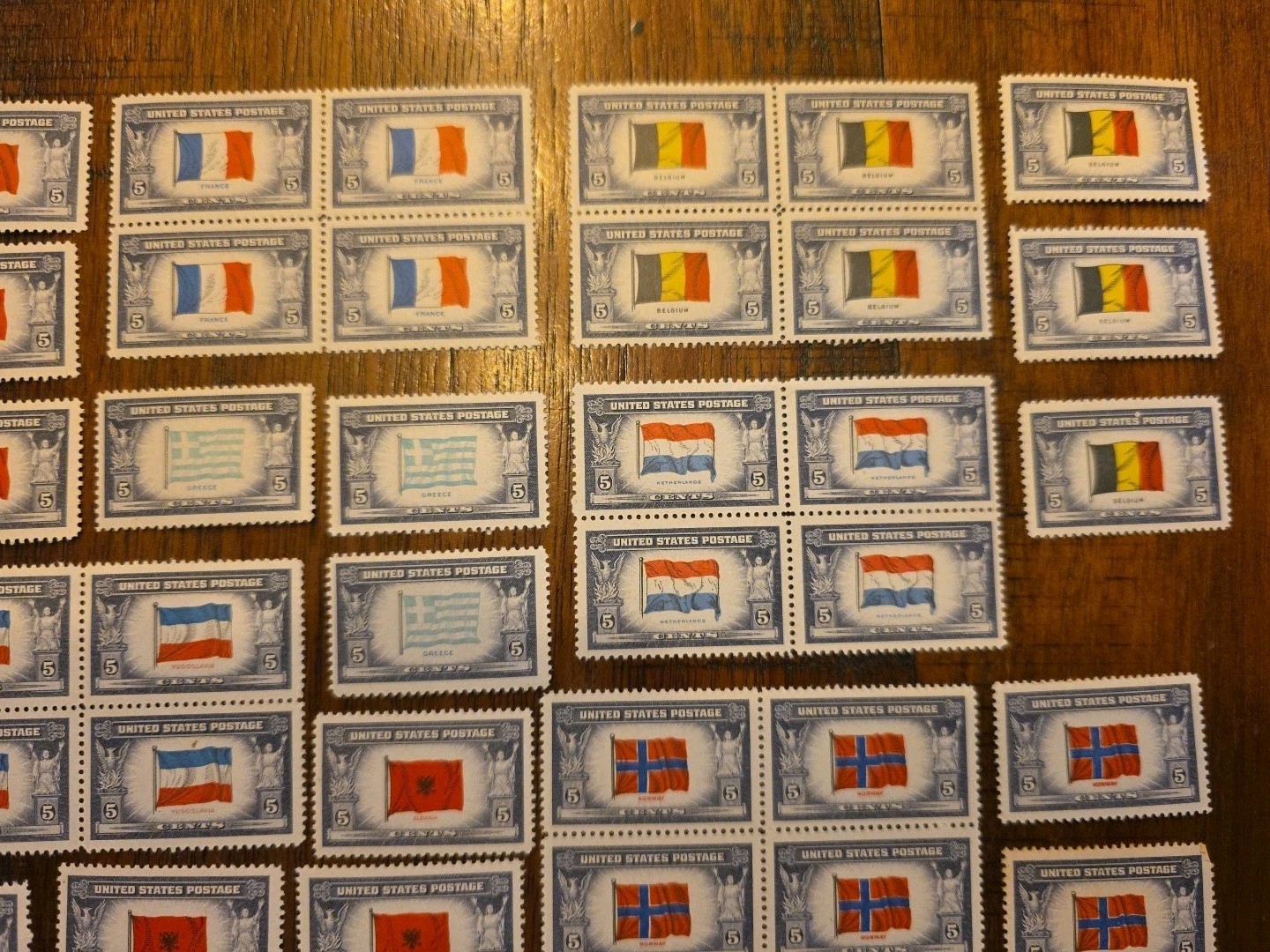 Lot of 75+ Vintage 1943 U.S. Overrun Countries Stamps – WWII Allied Nations K