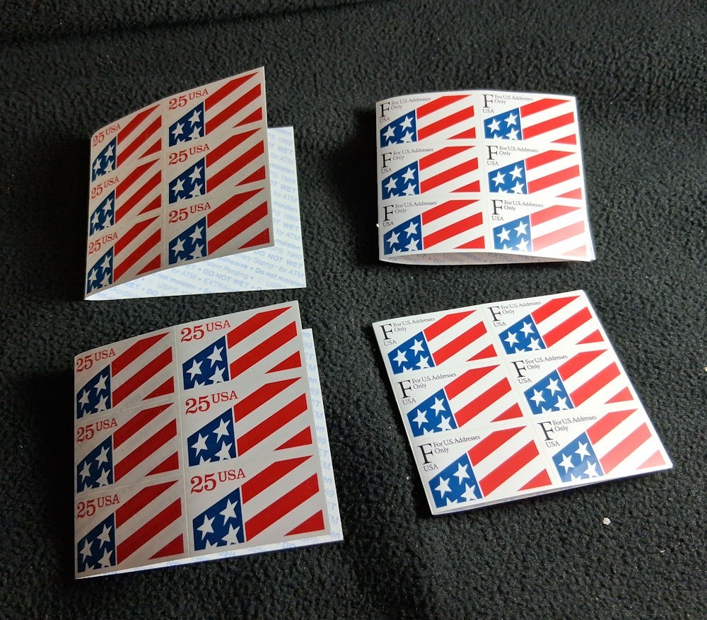 ATM Postage Stamps Lot 2 Booklets 25c and 2 Booklets F (29c) $12.96 FV Free Ship