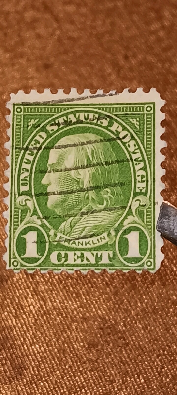 Authentic Very Rare 1 Cent Benjamin Franklin Stamp Great Condition!