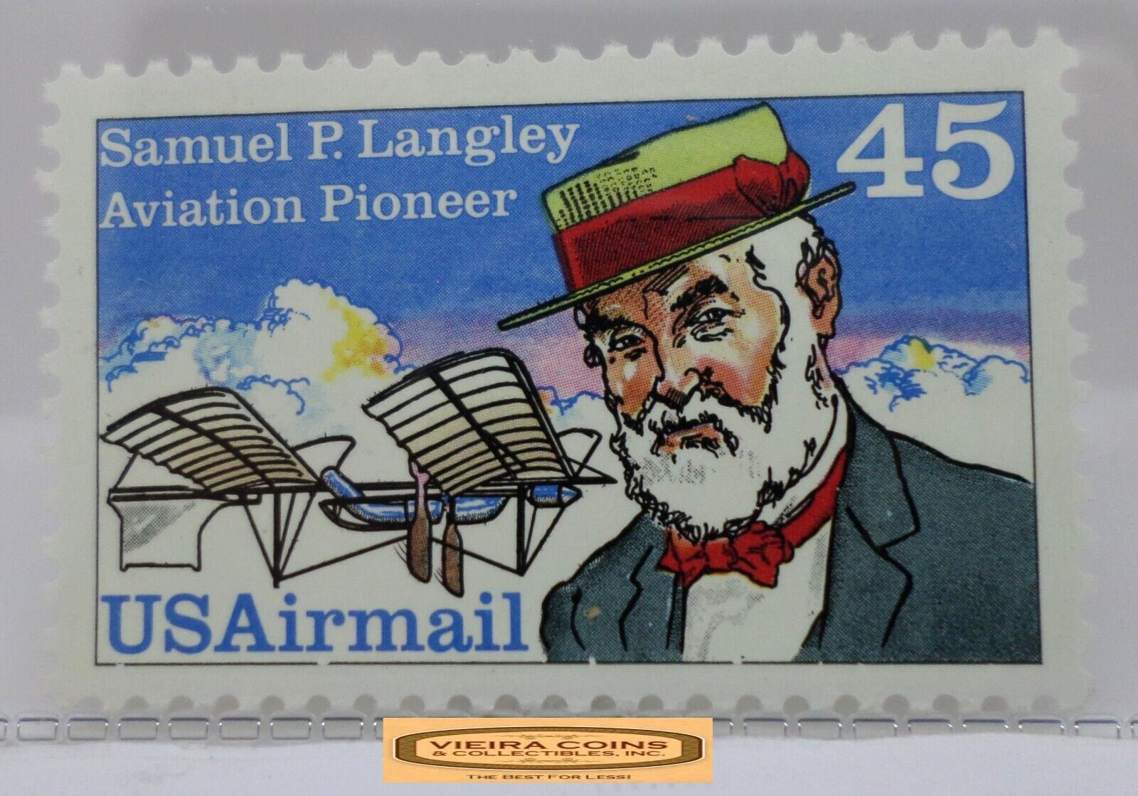 USA Airmail Samuel P. Langley Aviation Pioneer 45 Cents Stamp – #S41416NQ