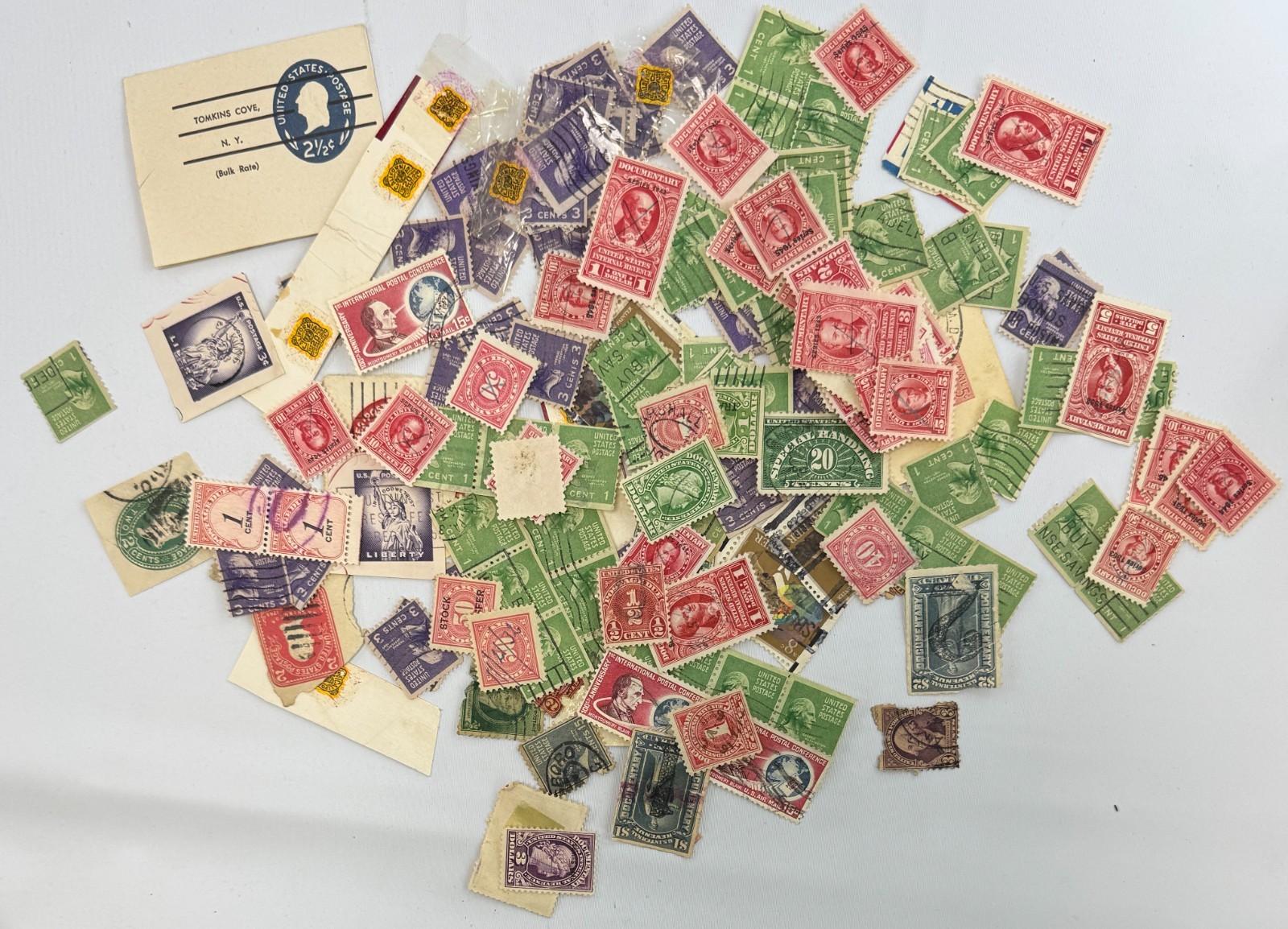 Vintage US Postage & Revenue Stamp Mixture Lot 1890s-1950s Used Precancels