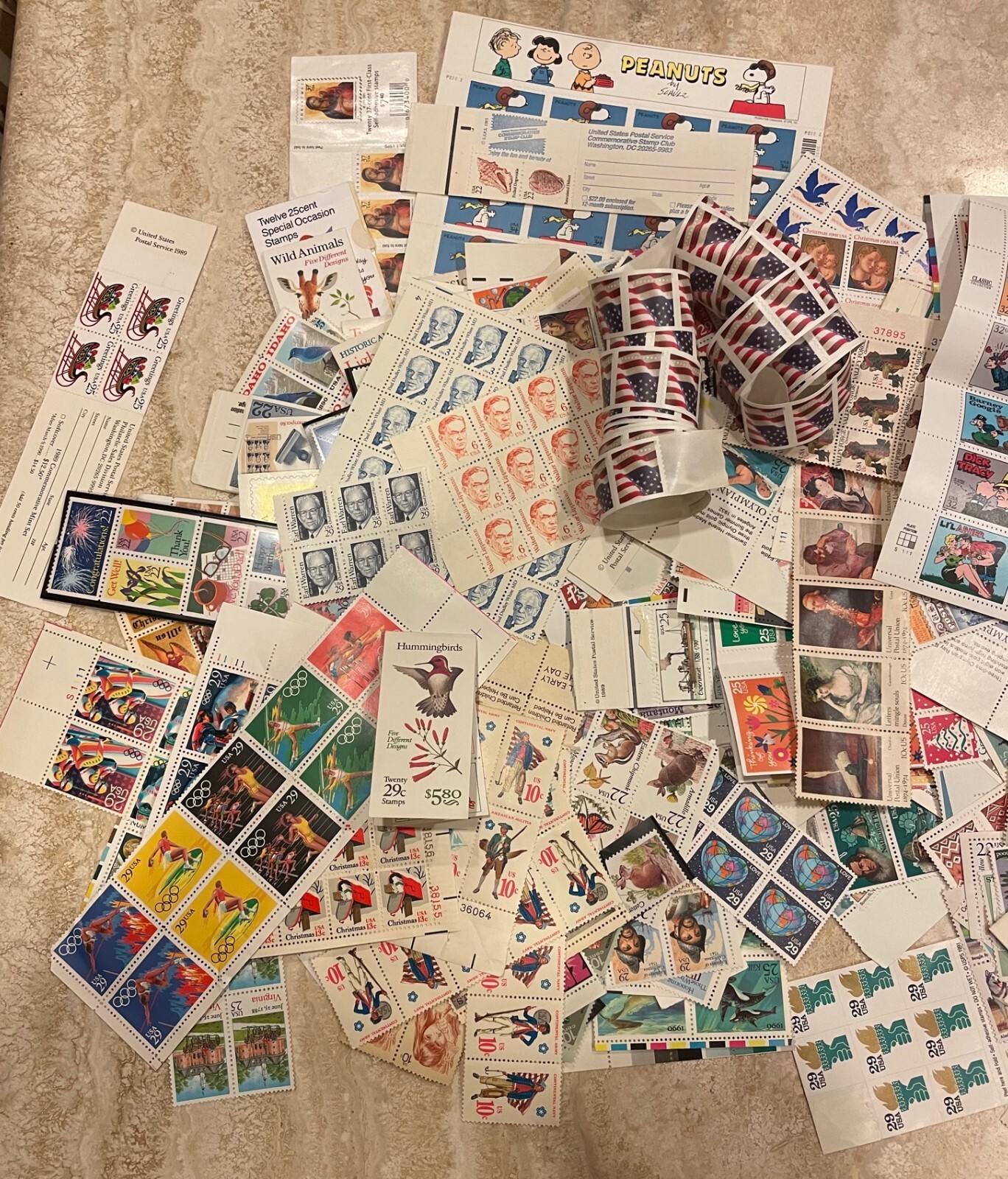 US Stamp Lot 1C + Mix Unused Postage Sheet Booklet Over $450 FV Huge Variety