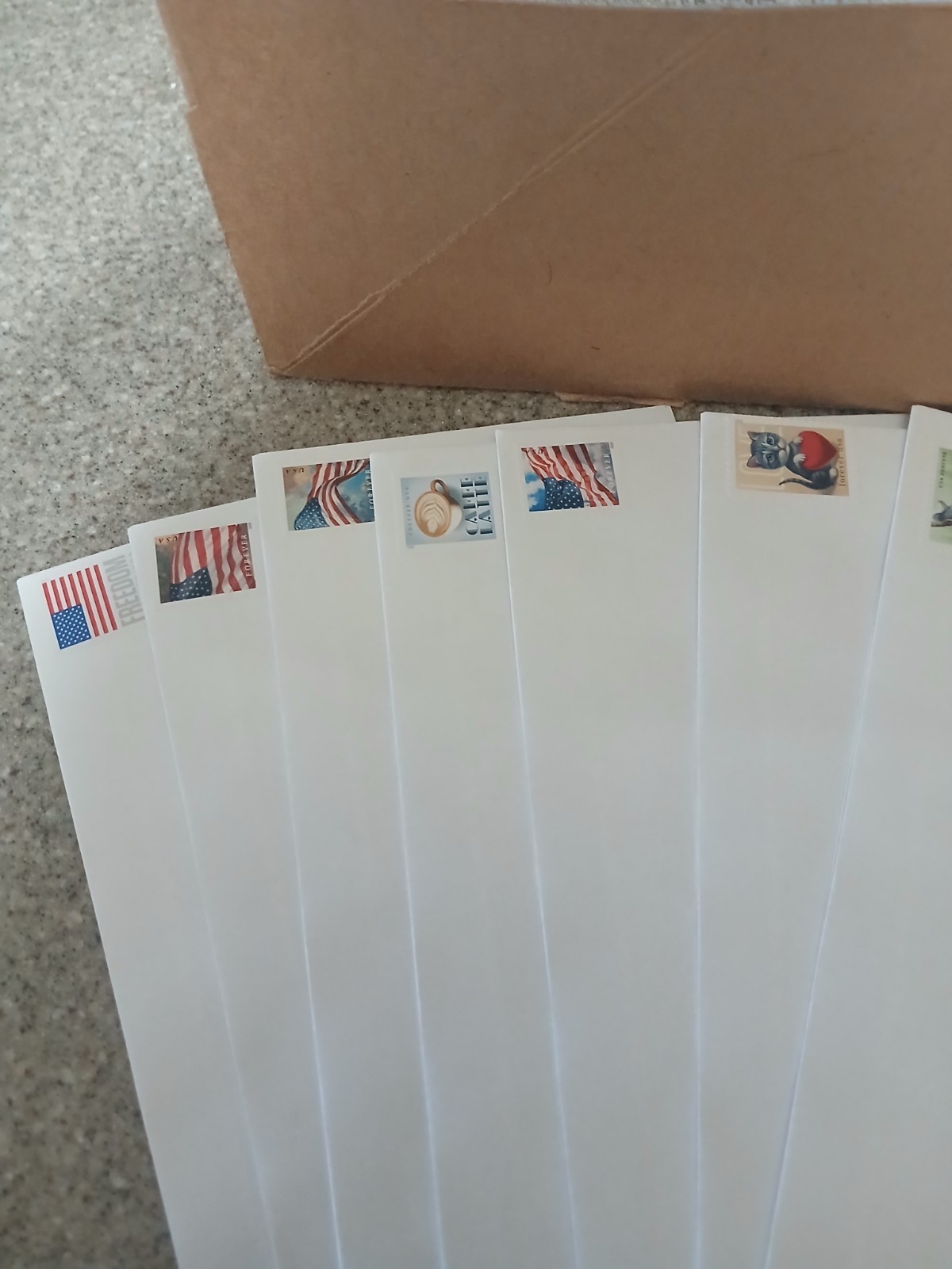 500 Forever Stamped Envelopes – #10 White Woved Security 4 1/8″ X 9 1/2″ Gummed