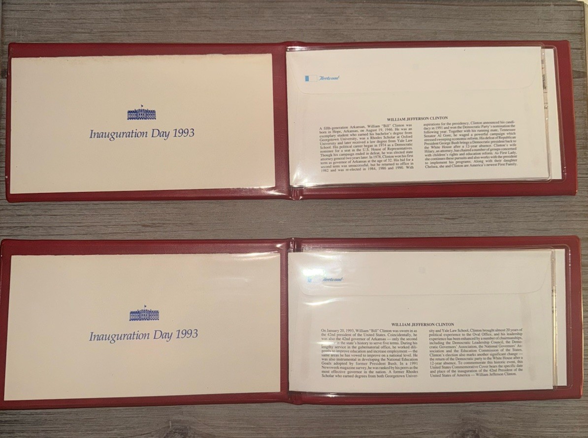 Bush 2001 & Clinton Gore 1993 Inaugural Cover Lot Postal Commemorative PCS