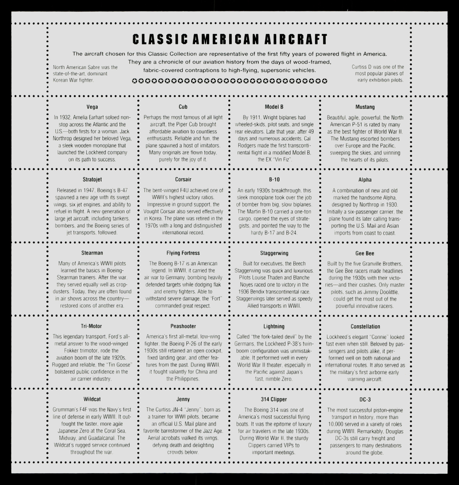 Lot of (2) -US SCOTT #3142 32ct Classic American Aircraft Souvenir Sheet of 20