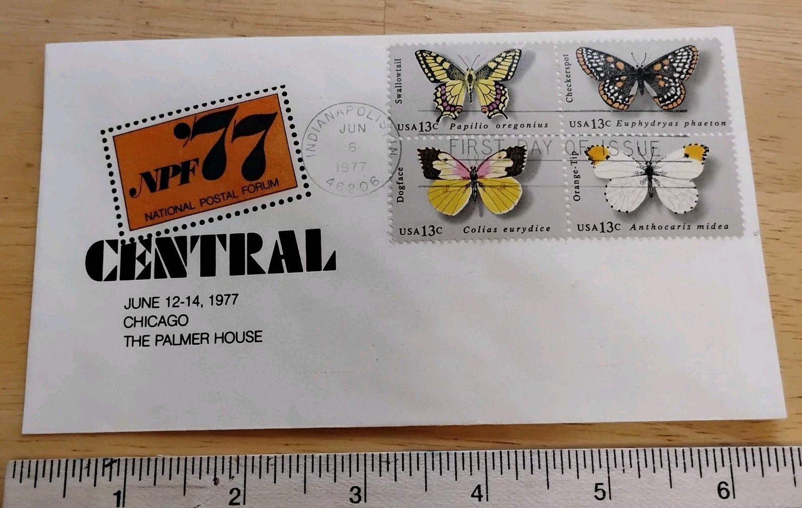 National Postal Forum Chicago 1977 Central First Day of Issue Butterfly Stamps