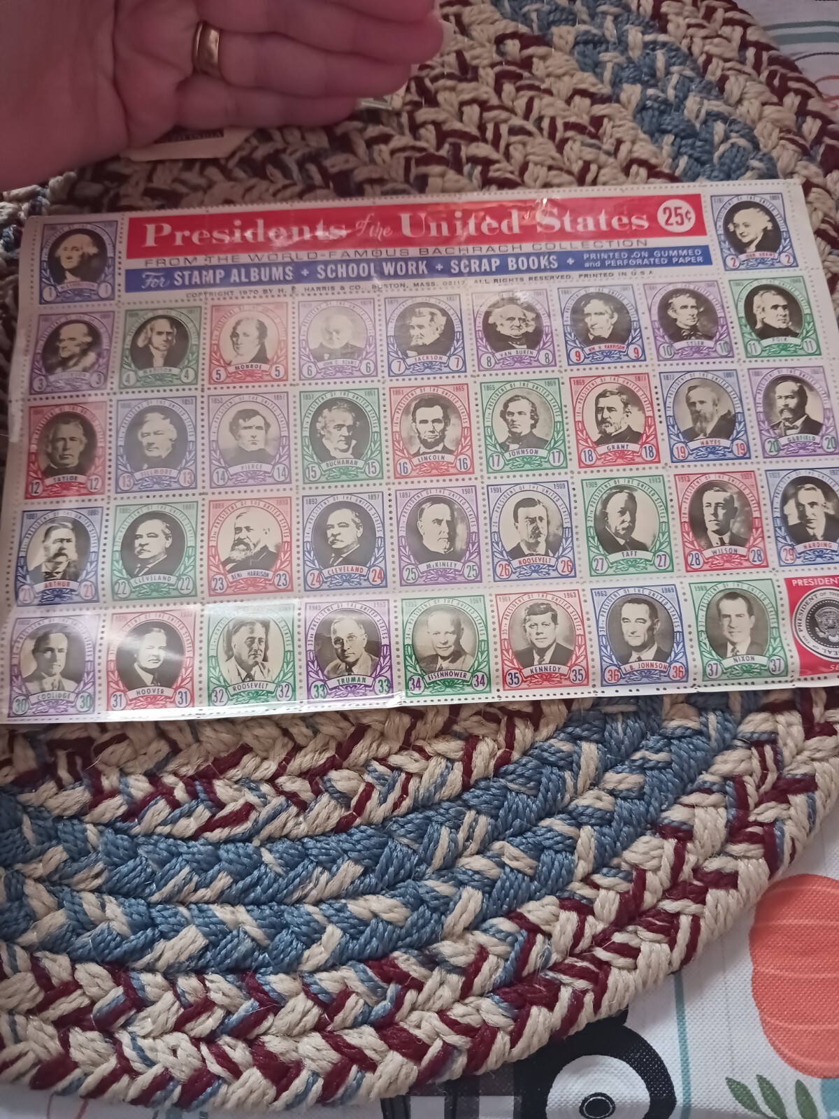 President of the United States stamps still in plastic