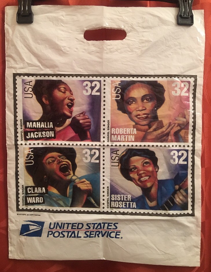 32 Cent 1998 UNITED STATES POSTAL Shopping Bag SISTER ROSETTA Mahalia Jackson