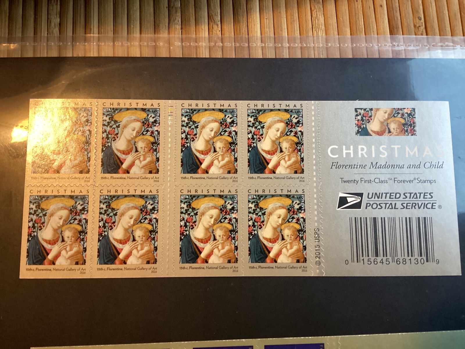 CHRISTMAS FLORENTINE MADONNA & CHILD 20 count USA Forever stamps-NEVER USED