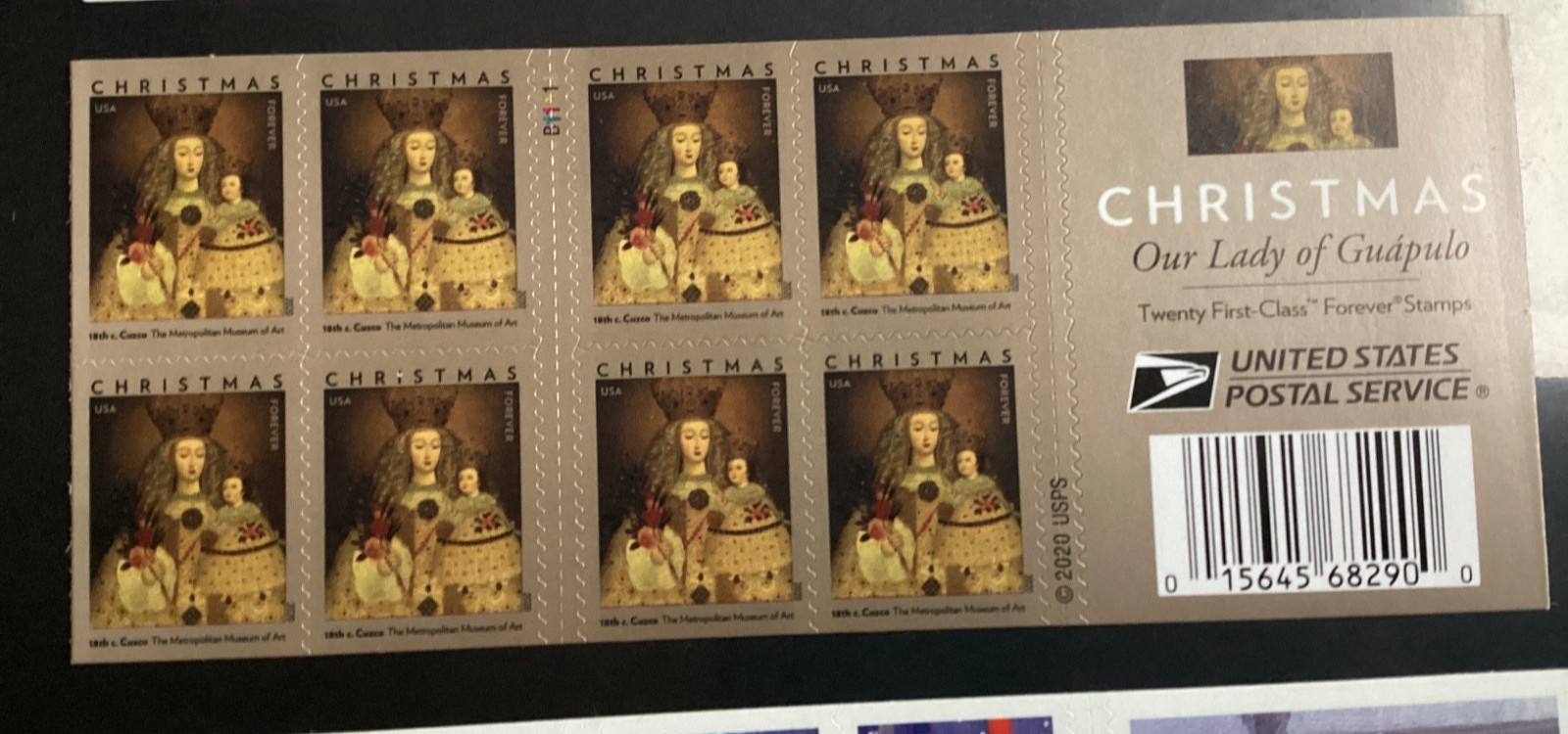 CHRISTMAS OUR LADY OF GUAPULO 20 count USA Forever stamps-NEVER USED
