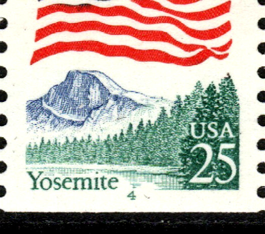 U.S. Stamps 25¢ Flag/Yosemite Park – Plate #4 Coil Strip of 3 MNH stamp SC#2280